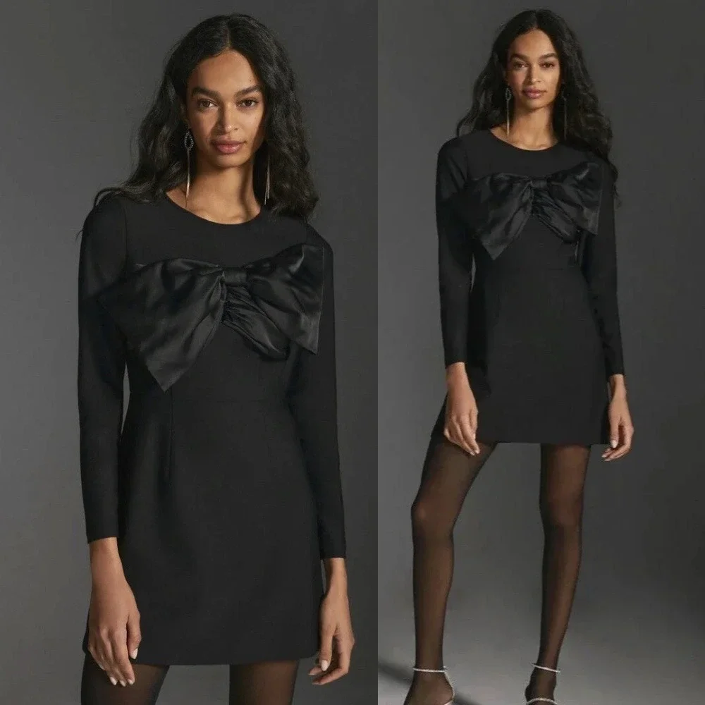 NWT Anthropologie Hutch‎ Bow Mini Dress Black 6